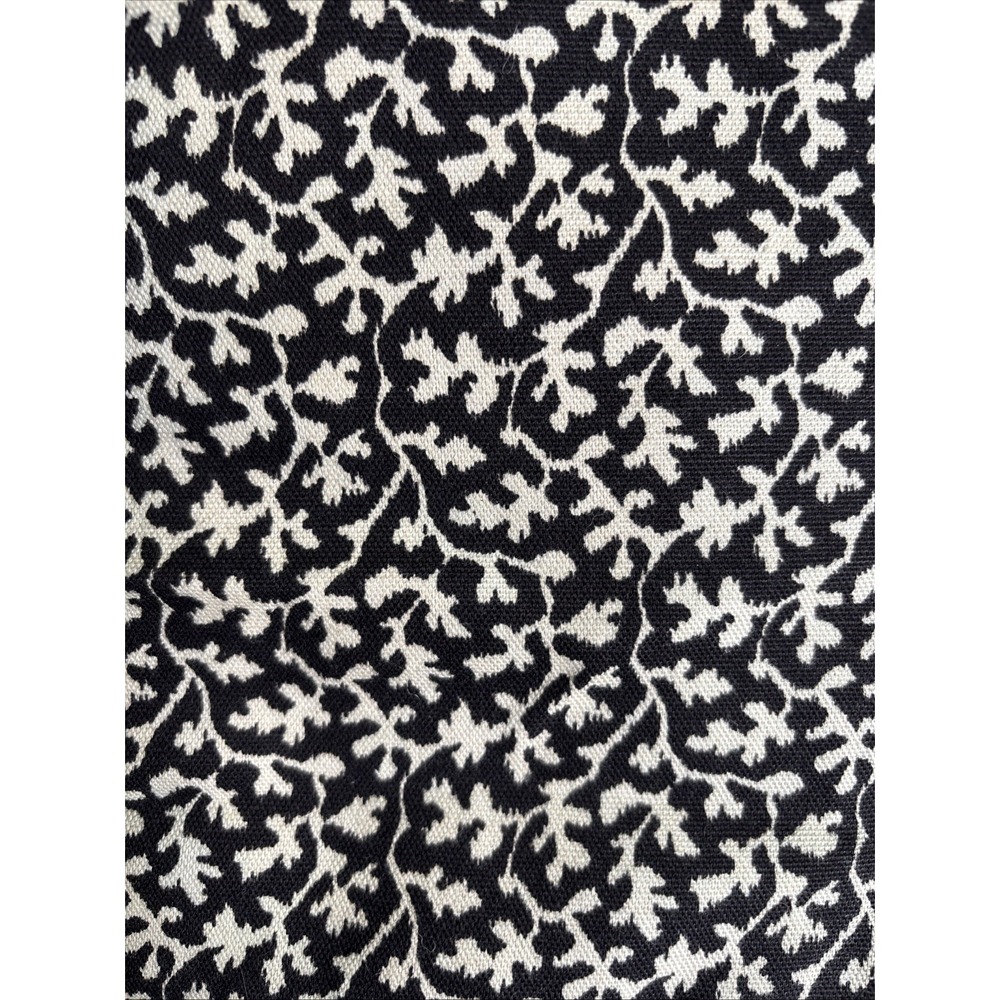 Vintage Waverly Fabric 2.5 Yds "Portia" Cream Black Abstract Leaf Design 56x92 - Picture 2 of 7